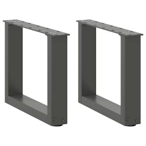 Noge za klubsko mizico v obliki črke U 2 kosa antracit 30 x (30-31) cm jeklo
