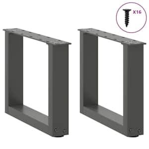 Nohy konferenčního stolku ve tvaru U 2 ks antracitové 30 x (30-31) cm ocelové - obrázek 3