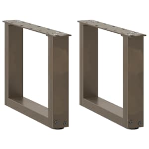 Noge za klubsko mizico v obliki črke U, 2 kosa, naravno jeklo, 30 x (30-31) cm, jeklo