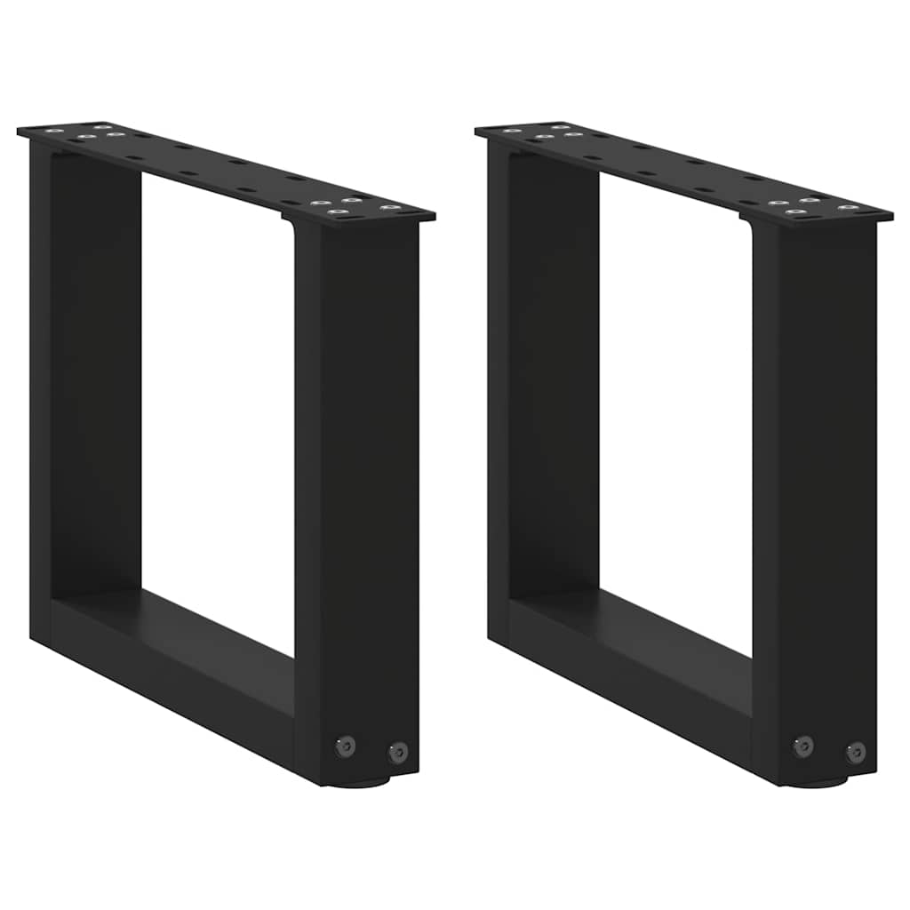 vidaXL Nohy konferenčního stolku ve tvaru U, 2 ks, černé, 40 x (30-31) cm, ocel