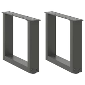 Noge za klubsko mizico v obliki črke U 2 kosa antracit 40 x (30-31) cm jeklo