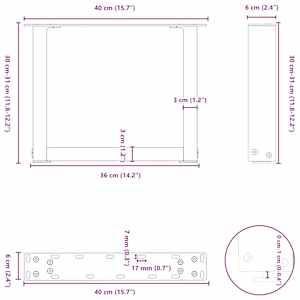 Nohy konferenčního stolku ve tvaru U 2 ks přírodní ocel 40 x (30-31) cm ocel - obrázek 10