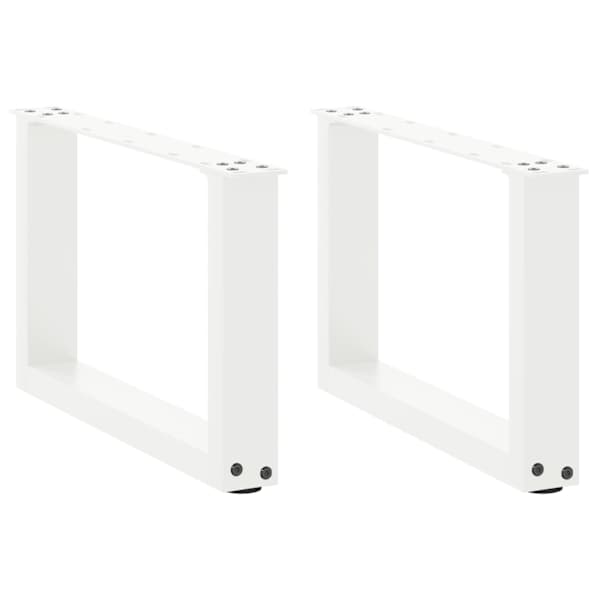 vidaXL kohvilaua jalad U-kujulised 2 tk valged 50 x (30-31) cm terasest
