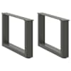 vidaXL kohvilaua jalad U-kujulised 2 tk, antratsiithall, 50 x (30-31) cm, teras