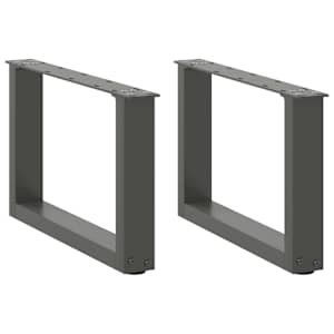 Noge za klubsko mizico v obliki črke U 2 kosa antracit 50 x (30-31) cm jeklo