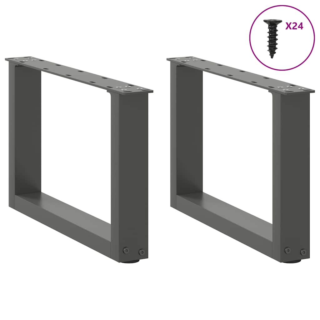 vidaXL Salontafelpoten 2 st U-vormig 50x(30-31) cm staal antraciet, foto 2