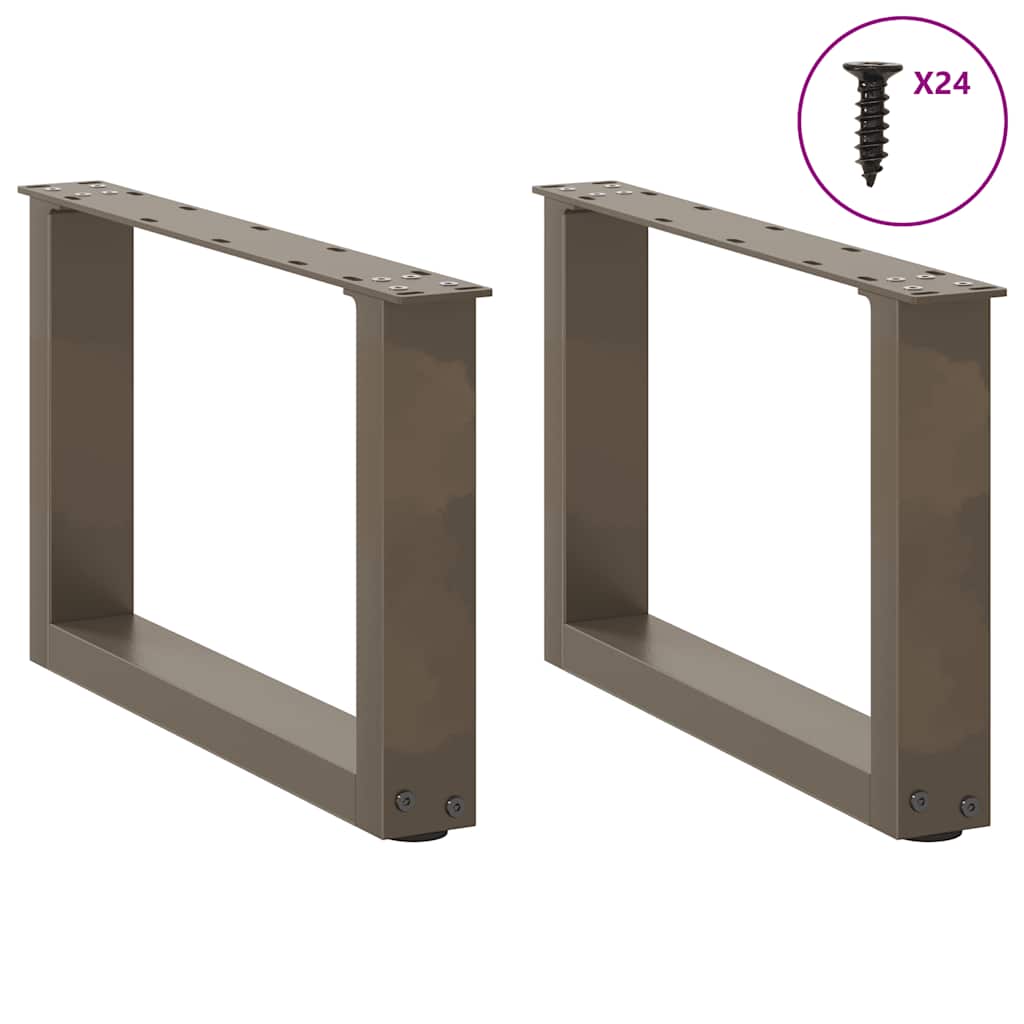 Thumbnail - vidaXL Couchtischbeine U-Form 2 Stk. Naturstahl 50x(30-31) cm Stahl