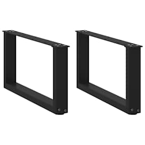 Noge za klubsko mizico v obliki črke U, 2 kosa, črne, 60 x (30-31) cm, jeklo