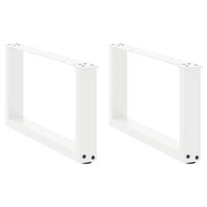 Noge za klubsko mizico v obliki črke U, 2 kosa, bele, 60 x (30-31) cm, jeklo