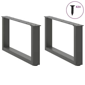 Nohy konferenčního stolku ve tvaru U 2 ks antracitové 60 x (30-31) cm ocelové - obrázek 3