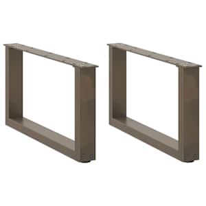 Nohy konferenčního stolku ve tvaru U, 2 ks, přírodní ocel, 60 x (30-31) cm, ocel - obrázek 1