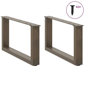 Nohy konferenčního stolku ve tvaru U, 2 ks, přírodní ocel, 60 x (30-31) cm, ocel - obrázek 3