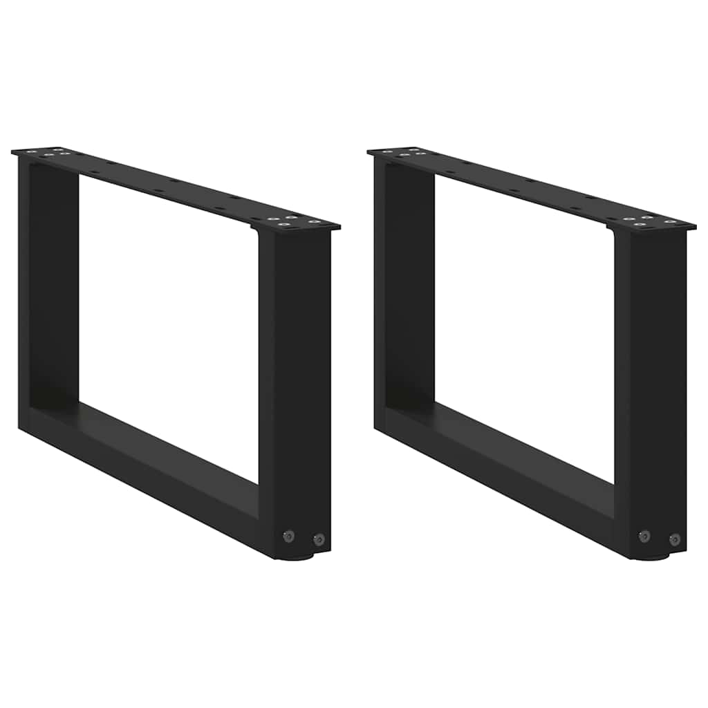 vidaXL Nohy konferenčního stolku ve tvaru U, 2 ks, černé, 70 x (30-31) cm, ocel