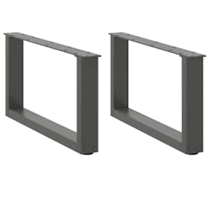 Noge za klubsko mizico v obliki črke U 2 kosa antracitne 70 x (30-31) cm jeklo