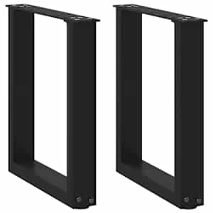 Noge za klubsko mizico v obliki črke U, 2 kosa, črne, 28 x (42-43) cm, jeklo