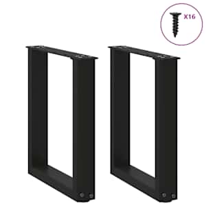 Nohy konferenčního stolku ve tvaru U, 2 ks, černé, 28 x (42-43) cm, ocel - obrázek 3