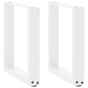 Noge za klubsko mizico v obliki črke U, 2 kosa, bele, 28 x (42-43) cm, jeklo