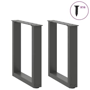 Nohy konferenčního stolku ve tvaru U 2 ks antracitové 28 x (42-43) cm ocelové - obrázek 3