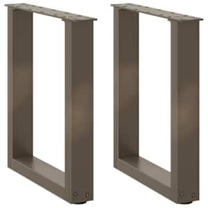 Nohy konferenčního stolku ve tvaru U, 2 ks, přírodní ocel, 28 x (42-43) cm, ocel - obrázek 1