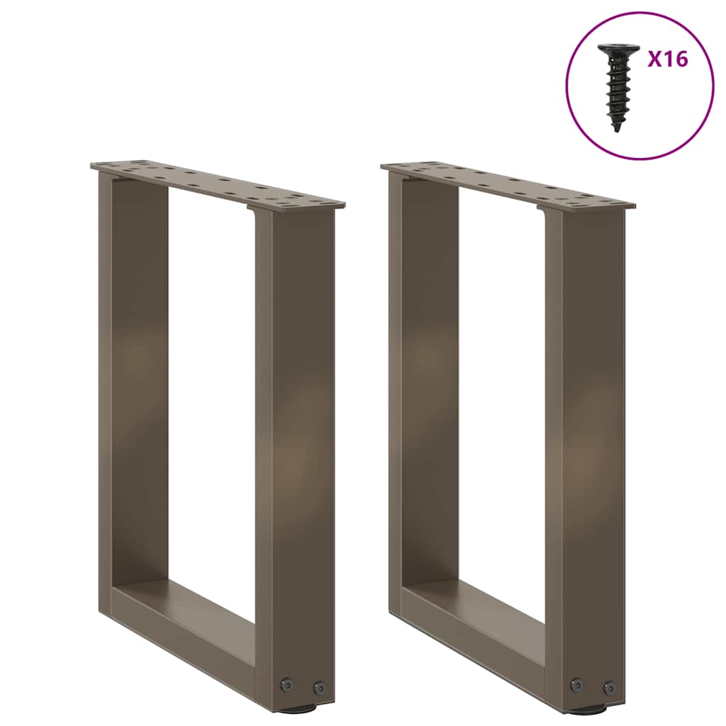Thumbnail - vidaXL Couchtischbeine U-Form 2 Stk. Naturstahl 28x(42-43) cm Stahl