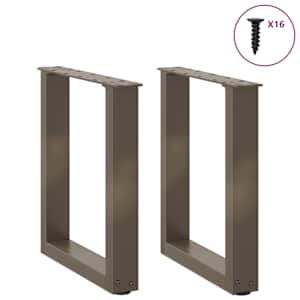 Nohy konferenčního stolku ve tvaru U, 2 ks, přírodní ocel, 28 x (42-43) cm, ocel - obrázek 3