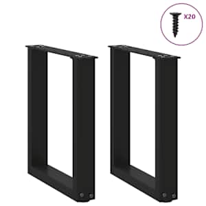 Nohy konferenčního stolku ve tvaru U, 2 ks, černé, 38 x (42-43) cm, ocel - obrázek 3