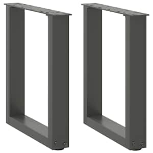Nohy konferenčního stolku ve tvaru U 2 ks antracitové 38 x (42-43) cm ocelové - obrázek 1