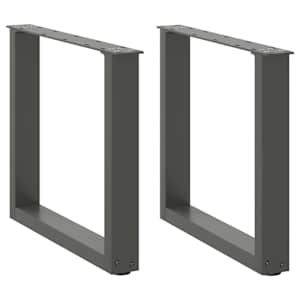 Noge za klubsko mizico v obliki črke U 2 kosa antracit 50 x (42-43) cm jeklo