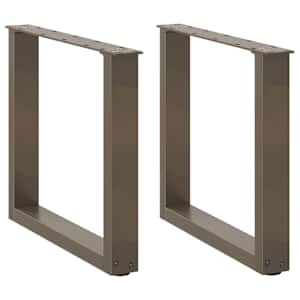 Noge za klubsko mizico v obliki črke U, 2 kosa, naravno jeklo, 50 x (42-43) cm, jeklo