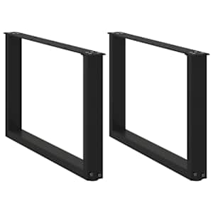 Noge za klubsko mizico v obliki črke U, 2 kosa, črne, 60 x (42-43) cm, jeklo