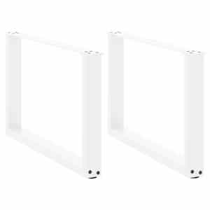 Noge za klubsko mizico v obliki črke U, 2 kosa, bele, 60 x (42-43) cm, jeklo