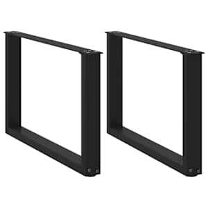 Noge za klubsko mizico v obliki črke U, 2 kosa, črne, 70 x (42-43) cm, jeklo