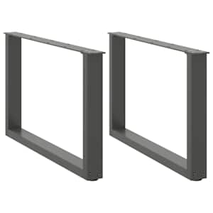 Noge za klubsko mizico v obliki črke U 2 kosa antracitne 70 x (42-43) cm jeklo