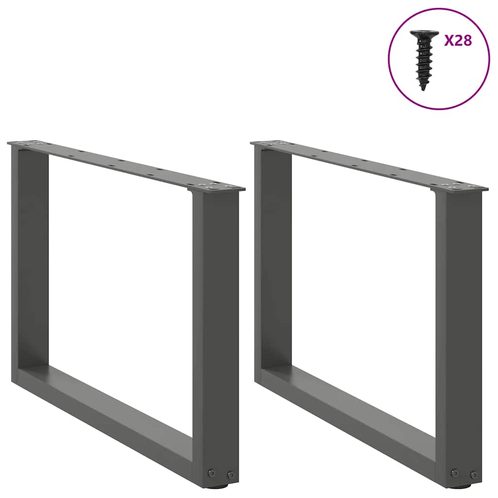Thumbnail - vidaXL Couchtischbeine U-Form 2 Stk. Anthrazit 70x(42-43) cm Stahl