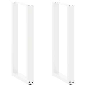 Noge za konzolno mizico v obliki črke U, 2 kosa, bele barve, 28 x (72-73) cm, jeklo