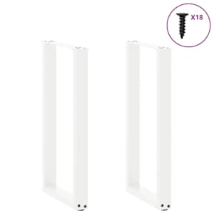 Nohy konzolového stolku ve tvaru U, 2 ks, bílé, 28 x (72-73) cm, ocel - obrázek 3