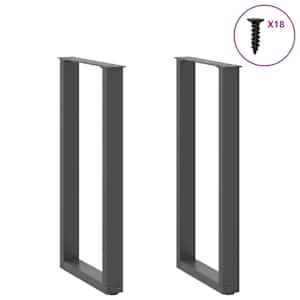 Nohy konzolového stolku ve tvaru U 2 ks antracitové 28 x (72-73) cm ocelové - obrázek 3