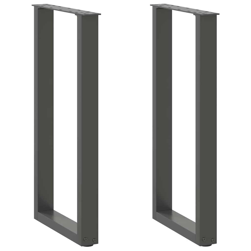 vidaXL Nohy konzolového stolku ve tvaru U 2 ks antracitové 38 x (72-73) cm ocelové