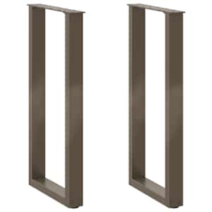 Noge za konzolno mizico v obliki črke U, 2 kosa, naravno jeklo, 38 x (72-73) cm, jeklo