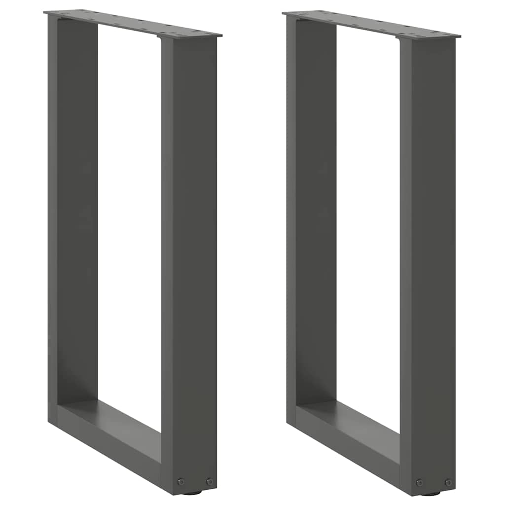 vidaXL Nohy k jídelnímu stolu ve tvaru U 2 ks antracitové 50 x (72-73) cm ocelové