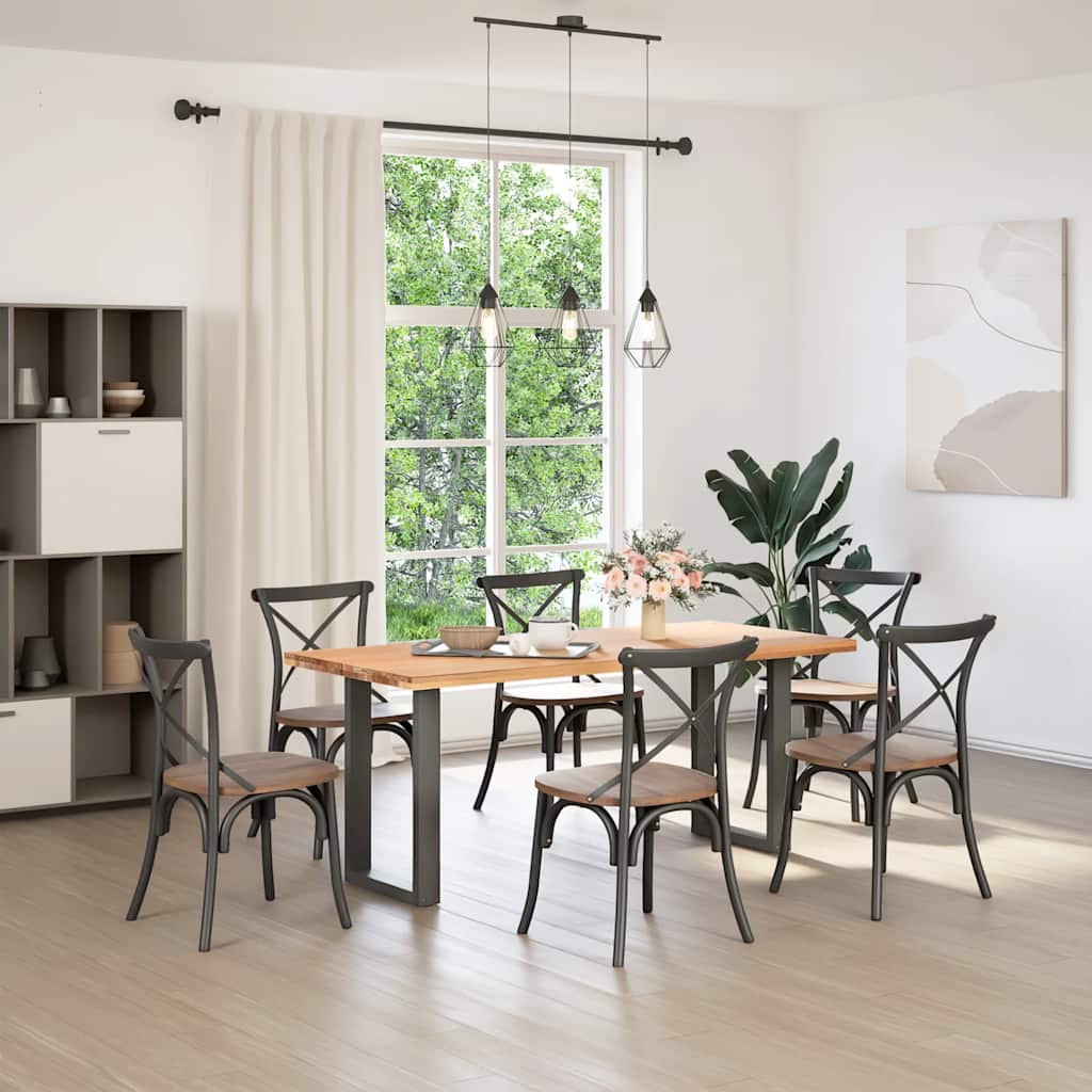 vidaXL spisebordsben U-formet 2 stk. antracit 50x(72-73) cm stål