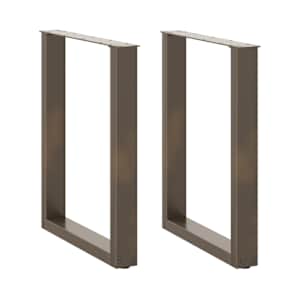 Noge za jedilno mizo v obliki črke U, 2 kosa, naravno jeklo, 60 x (72-73) cm, jeklo