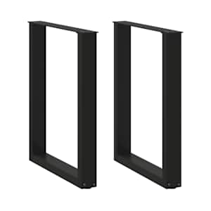 Nohy k jídelnímu stolu ve tvaru U, 2 ks, černé, 70 x (72-73) cm, ocel - obrázek 1