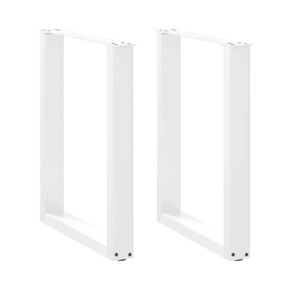 vidaXL s&ouml;&ouml;gilaua jalad U-kujulised, 2 tk, valged, 70 x (72&ndash;73) cm, teras