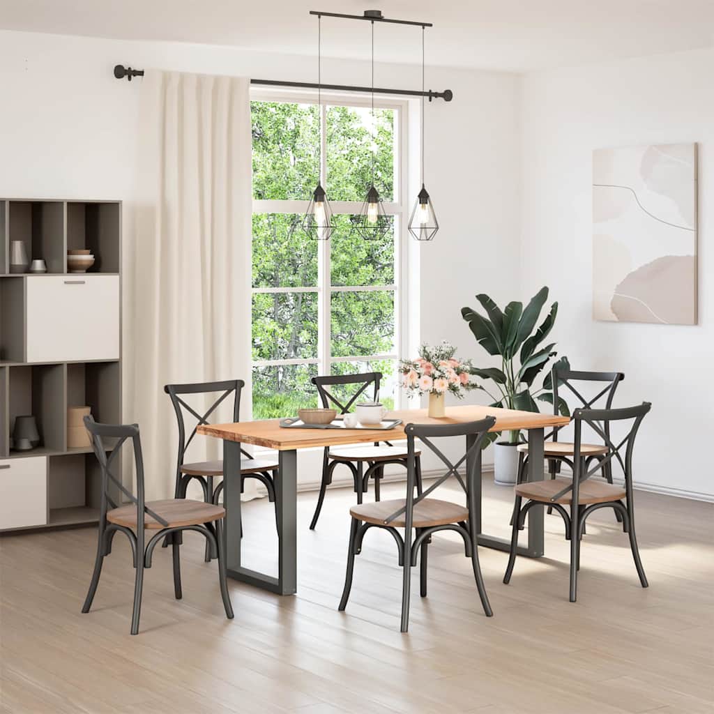 vidaXL Eettafelpoten 2 st U-vormig 70x(72-73) cm staal antraciet afbeelding