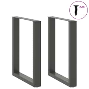 Nohy k jídelnímu stolu ve tvaru U, 2 ks, antracitové, 70 x (72-73) cm, ocel - obrázek 3
