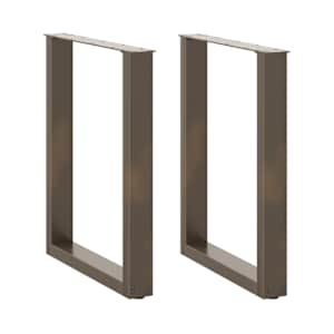 Noge za jedilno mizo v obliki črke U, 2 kosa, naravno jeklo, 70 x (72-73) cm, jeklo