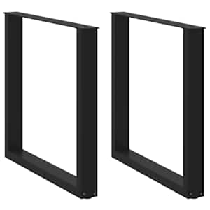 Nohy k jídelnímu stolu ve tvaru U, 2 ks, černé, 80 x (72-73) cm, ocel - obrázek 1