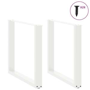 Nohy k jídelnímu stolu ve tvaru U, 2 ks, bílé, 80 x (72-73) cm, ocel - obrázek 3