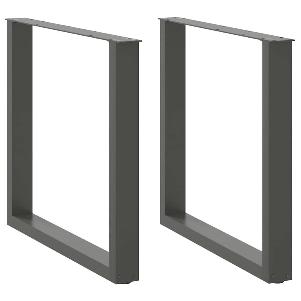 vidaXL Gambe Tavolo Pranzo a U 2 pz Antracite 80x(72-73) cm Acciaio